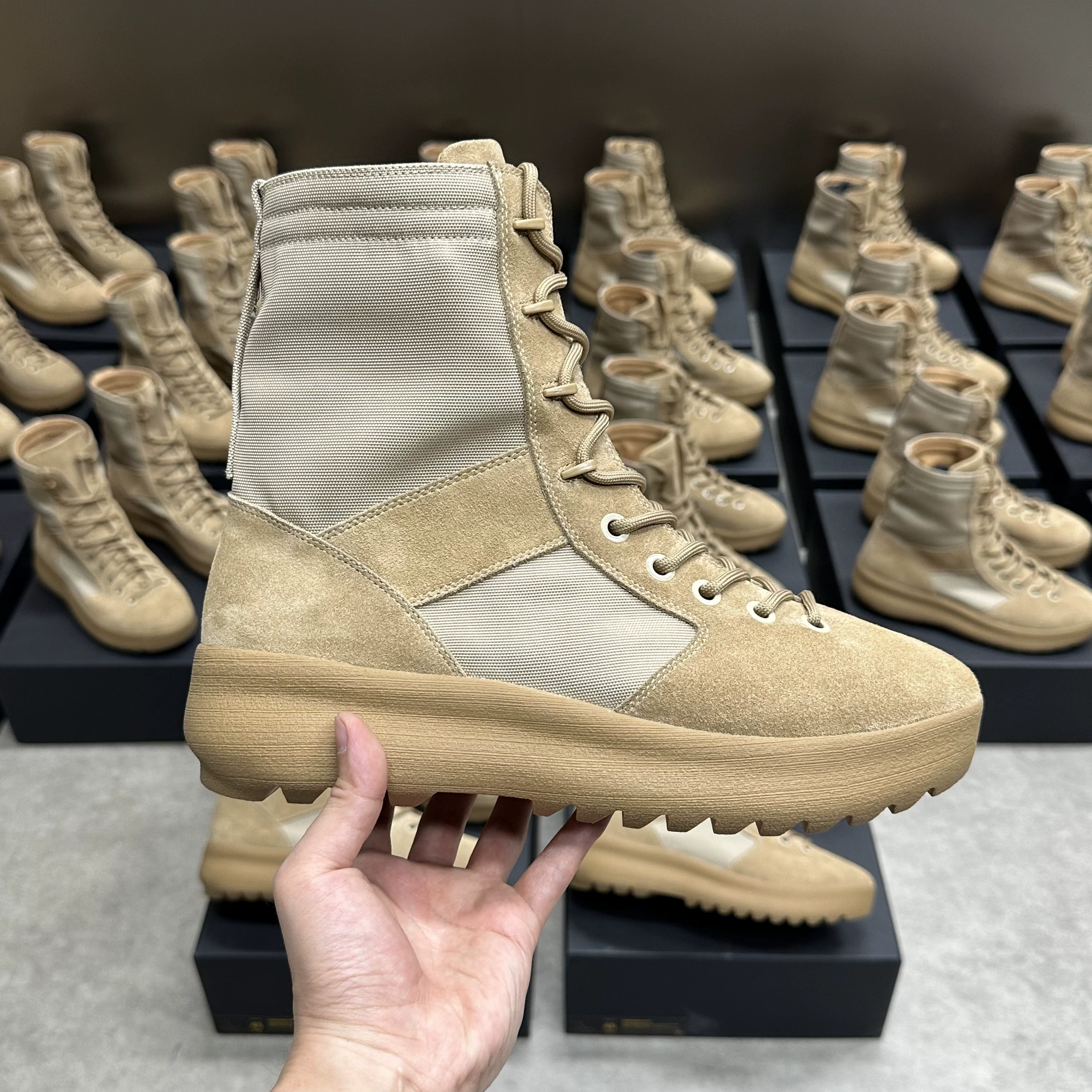Tim Original Independent Design Kanye Season3 Boots, Kanye Travis Scott Park Seo-Jun Same Style Height-Increasing Shoes Foto QC de TAOBAO na Qualit.ly