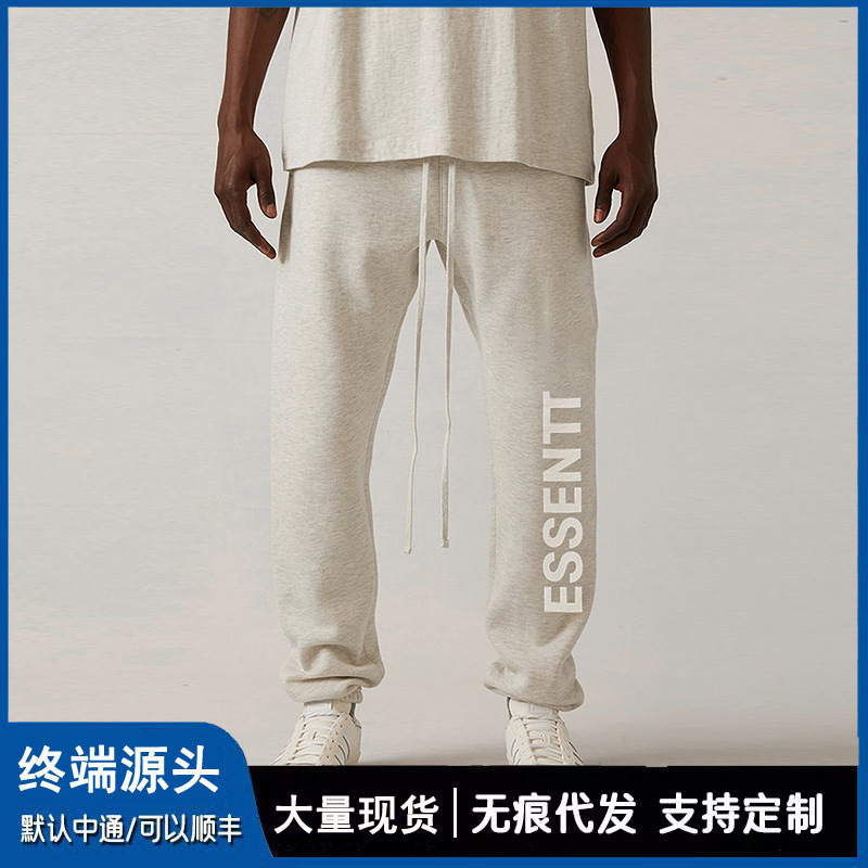 Heavyweight Cotton Fog Correct Version Essentai Reflective Logo Printed Pants Spring and Autumn New Jogger Sweatpants