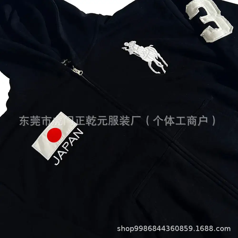 Overseas Direct Sales of New Summer Style American-Style Washed Men's Hooded Shirts with Personalized Embroidery and Loose Casual Sweatshirts