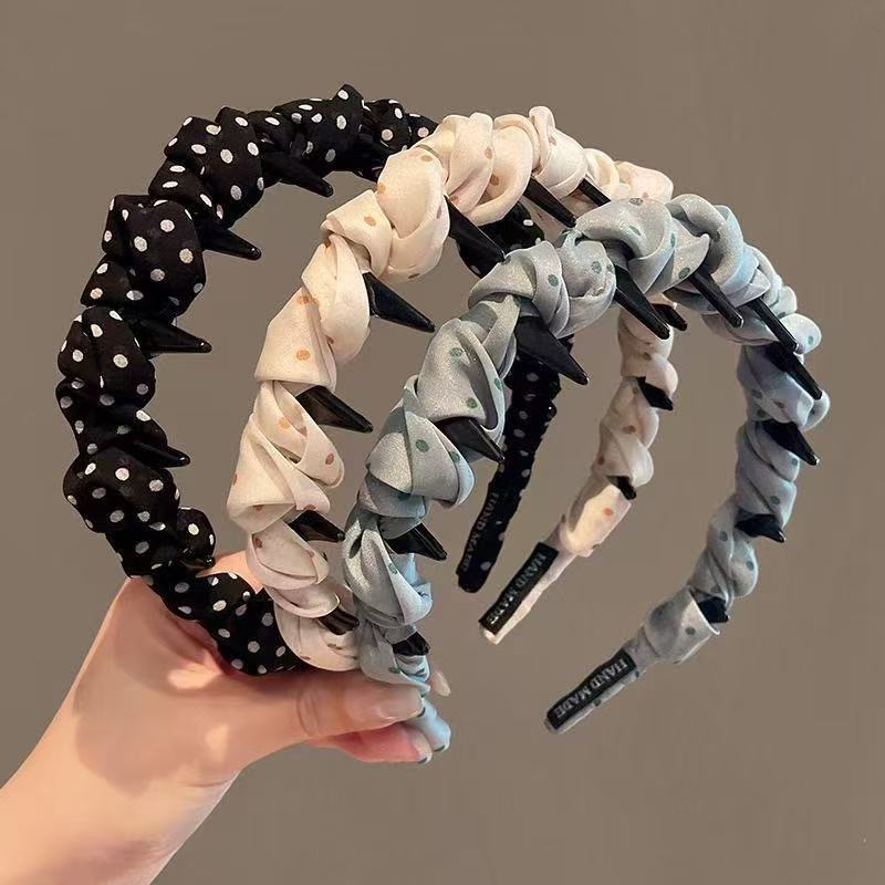 High-End Polka Dot Headband for Women, 2025 New Style Hairband, High Crown Face-Washing Headband, Hairpin, Hair Accessory