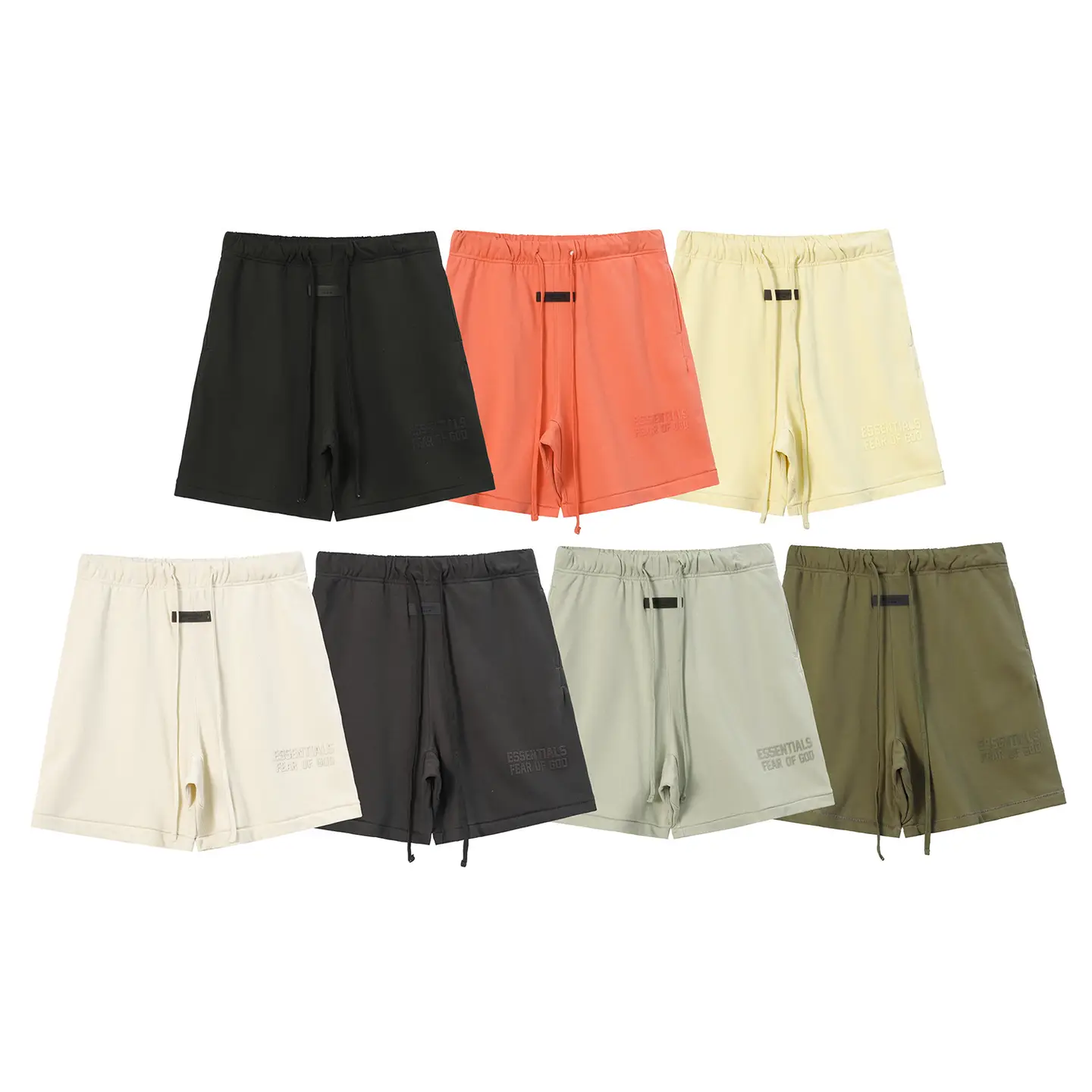 Cross-Border Multi-Line Essentials Loose Casual Shorts Fog Drawstring Flocking Shorts Men's Trendy Brand Wholesale