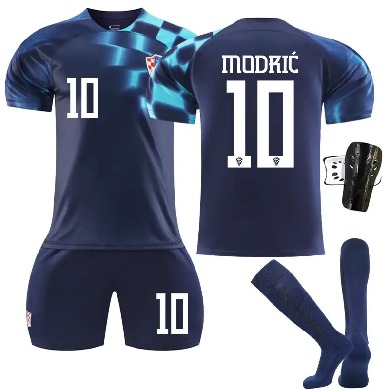Wholesale 2223 World Cup Croatia Away No. 10 Modric soccer jersey set training team uniform jersey