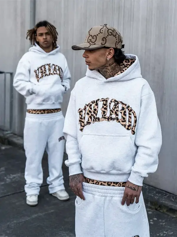 Leopard Print Pullover Elastic Waistline Sports Pants