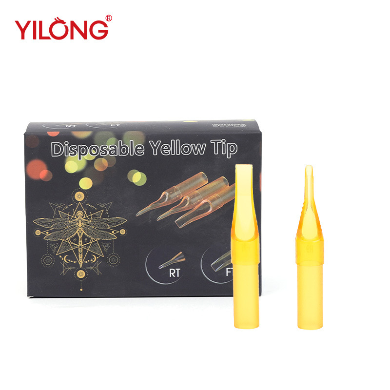 Tattoo Disposable Needle Nozzle Tattoo Nozzle Yellow Tattoo Needle Tattoo Consumables Tattoo Equipment Supplies