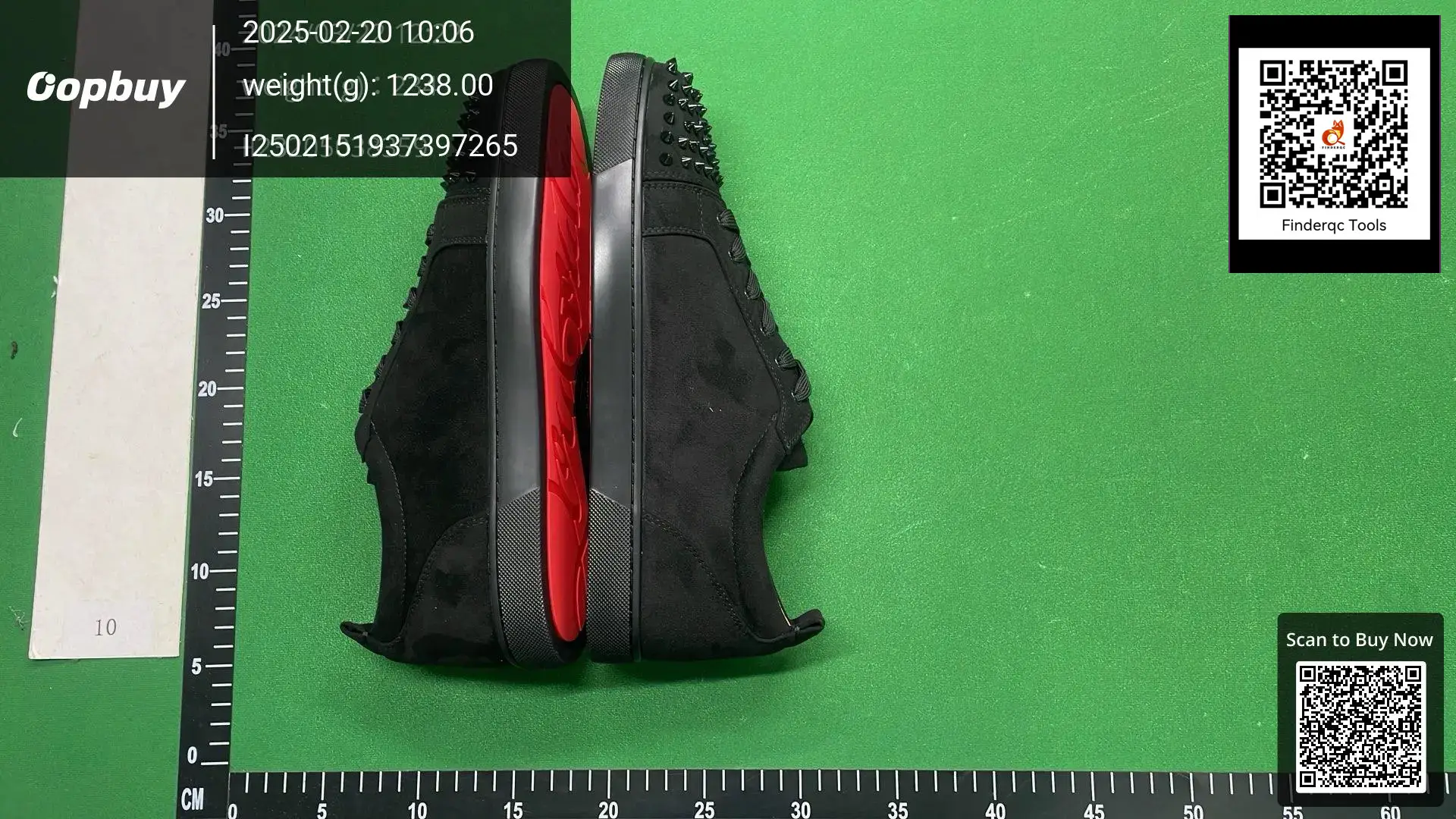 Christian Louboutin Spiked Suede Sneakers Black