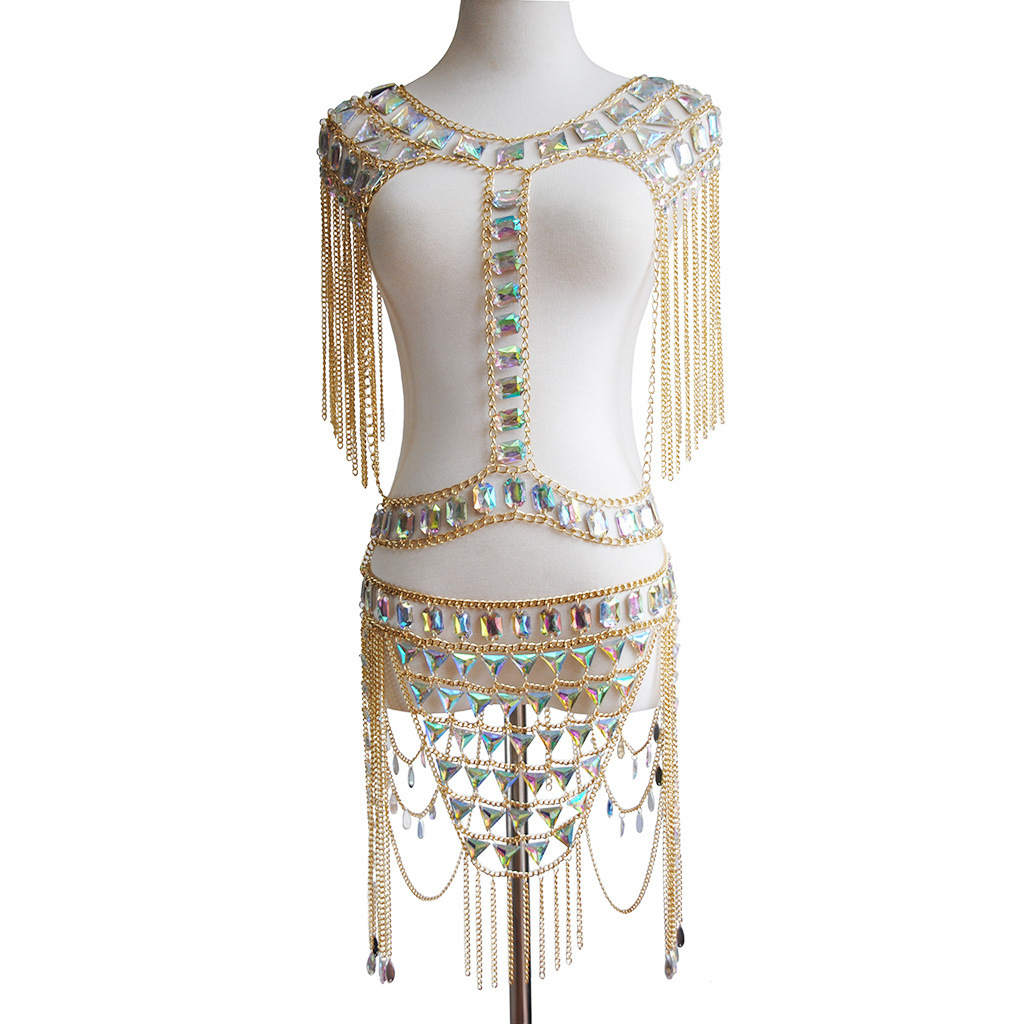 European and American cross-border new jewelry nightclub Beach Wild Body necklace fashion sexy body chain waist chain suit