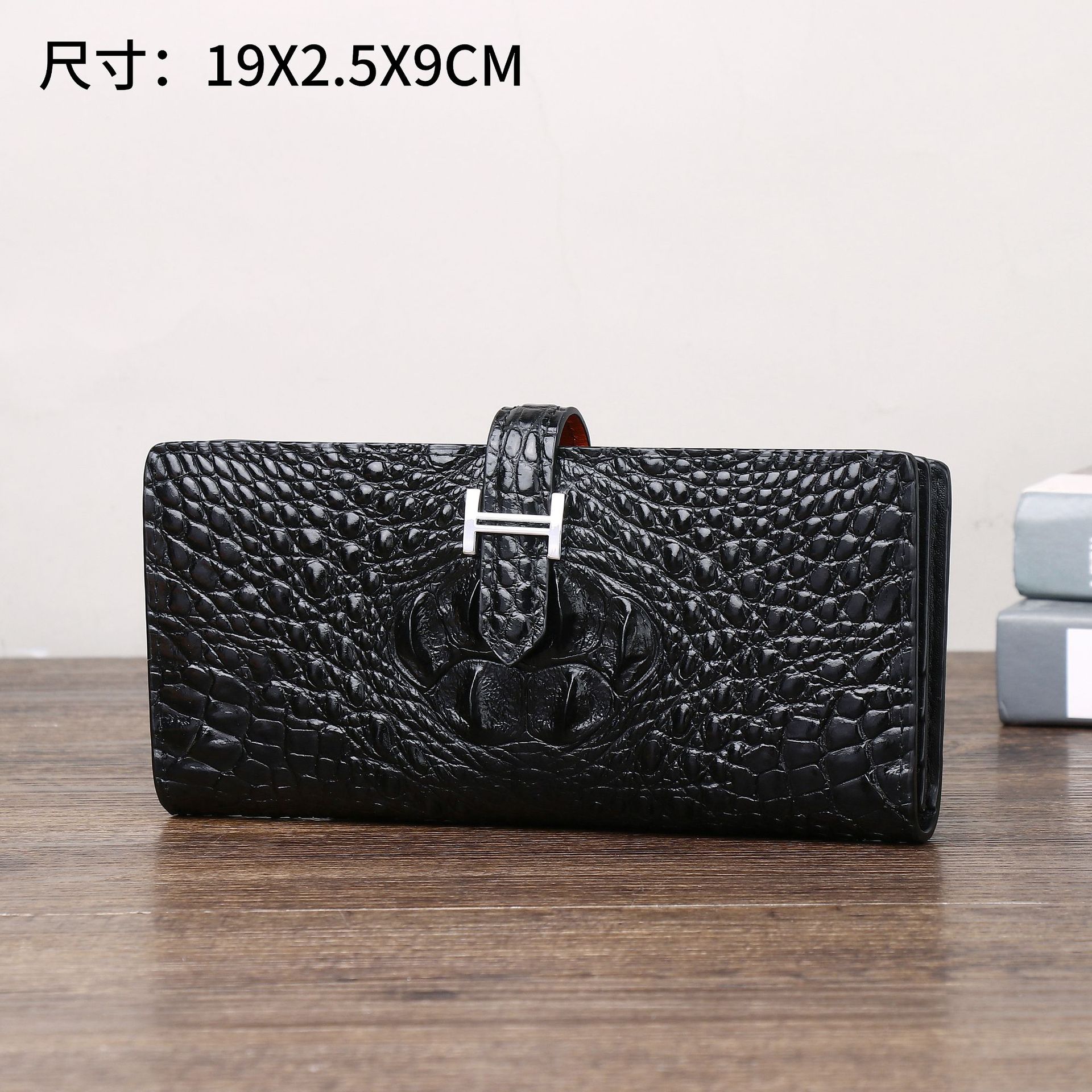 Crocodile Bone Pattern Men's and Women's Suit Clip-On Wallet, Multifunctional Multi-Card Slot Clutch Wallet, Trendy Factory-Made Silicone Material