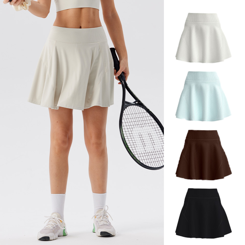 Sports Outdoor Running Skirt Women's One-piece Fake Two-piece Skirt Anti-running Light Lining High Waist Tennis Skirt