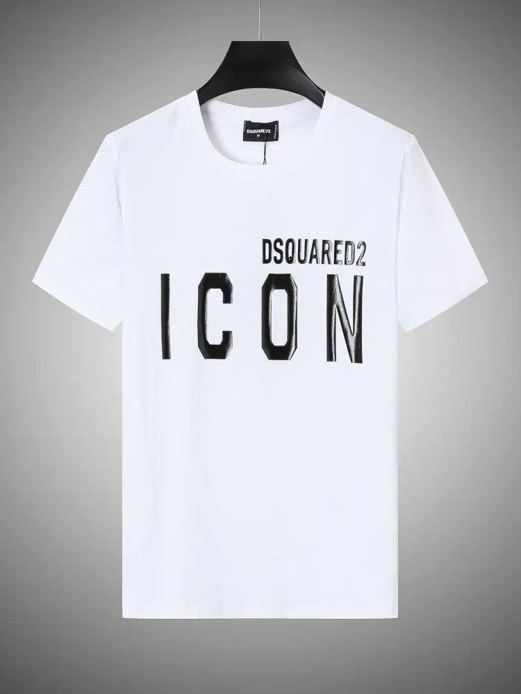 Fashion Handsome Heavy weight Dsq2 Minimalist letter Print Short Sleeve T-Shirt Men's and Women's Spring Ins Trendy Slim Half Sleeve