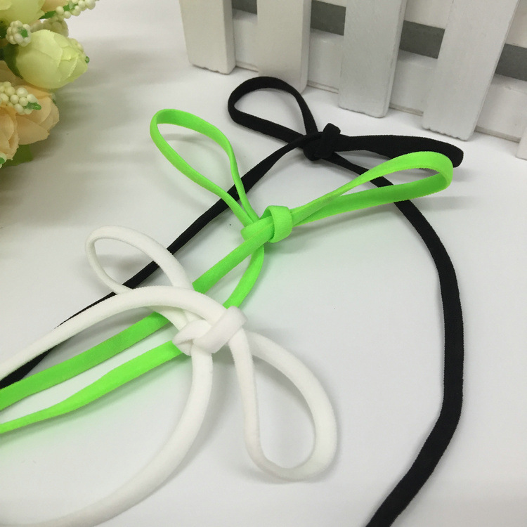 Manufacturers supply thin flat spandex nylon oil core rope mask shoulder strap meat can be dyed elastic elastic band rubber rope