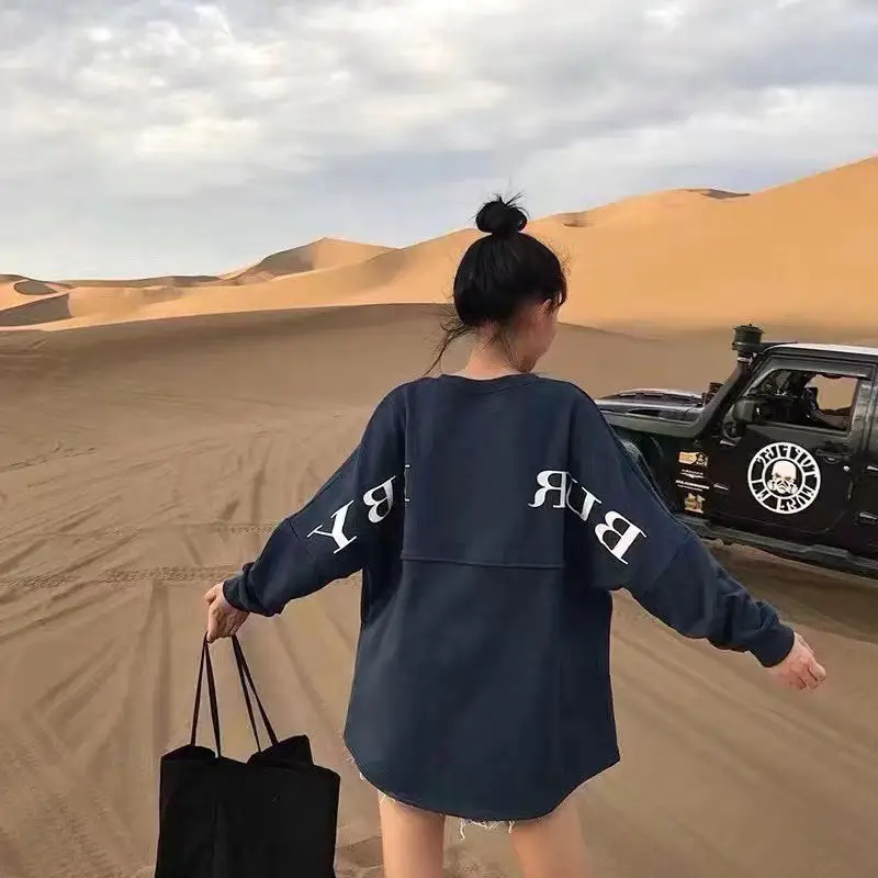 24ss High Version B Home Fall/Winter New Men's and Women's Couples Classic Back Big Letter Bat Sleeve Sweat
