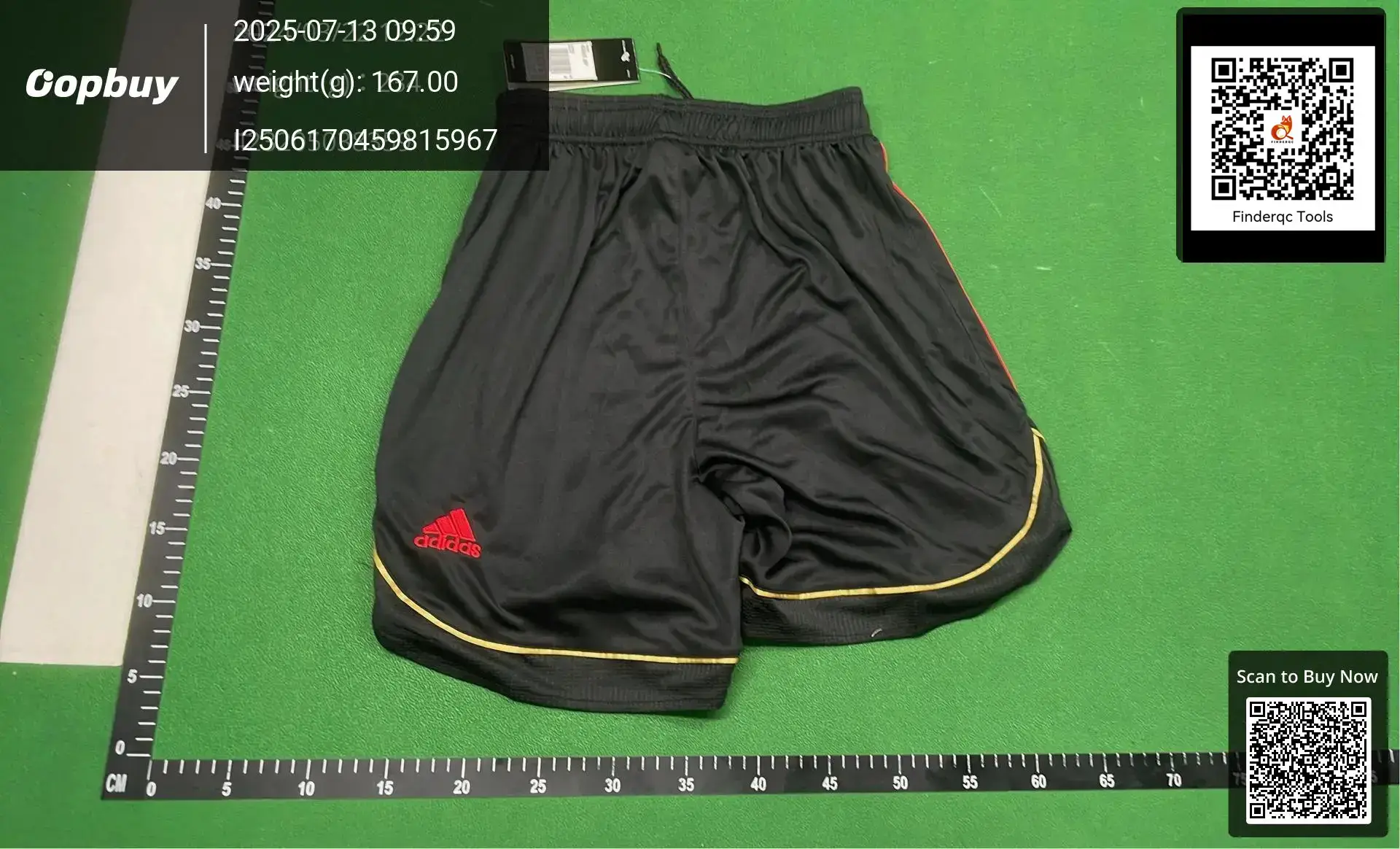 Adidas Black Red Gold Trim Shorts