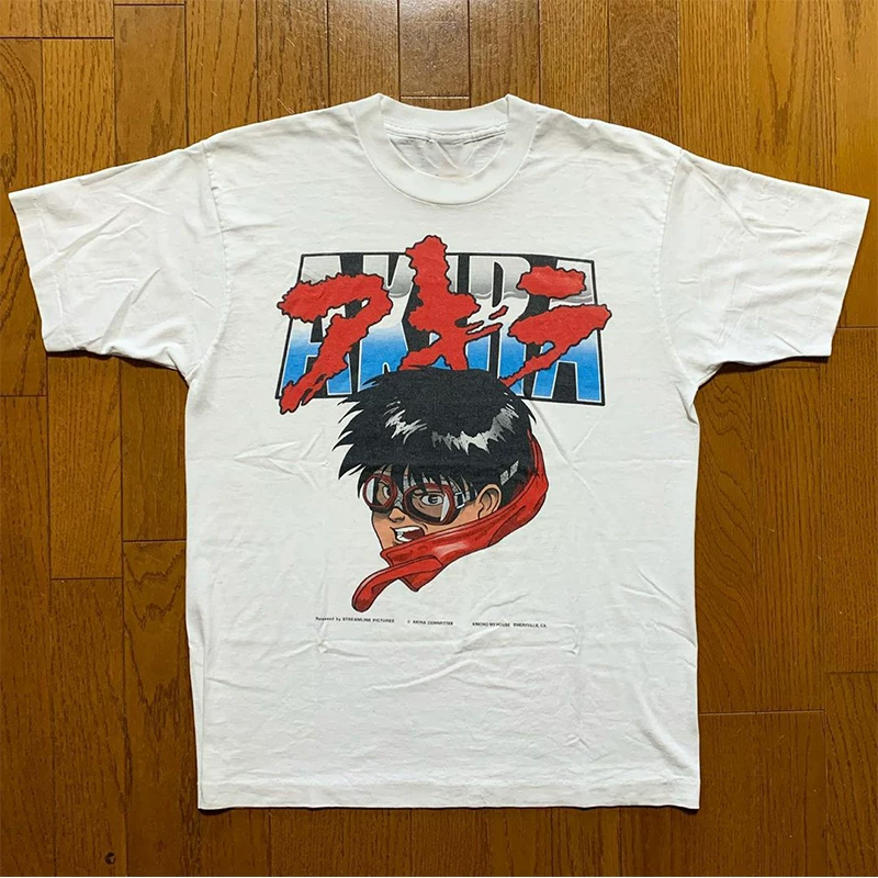 Akira Japanese Manga Style Niche Short-Sleeved Unisex Trendy Brand Oversize European and American Half-Sleeve Pure Cotton T-Shirt Foto QC de TAOBAO na Qualit.ly