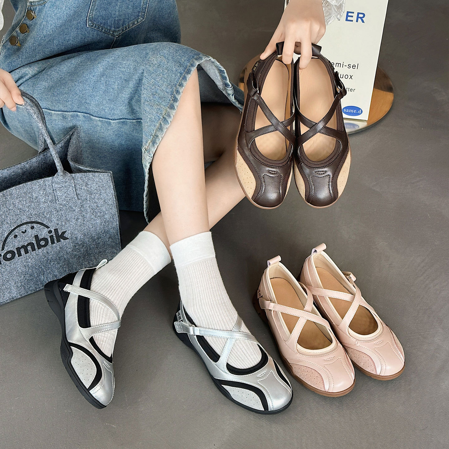 Cross-Strap Ballet Training Shoes for Women 2025 New Breathable Cut Out Shallow Mouth Flats Versatile Casual Mary Jane Shoes for Women