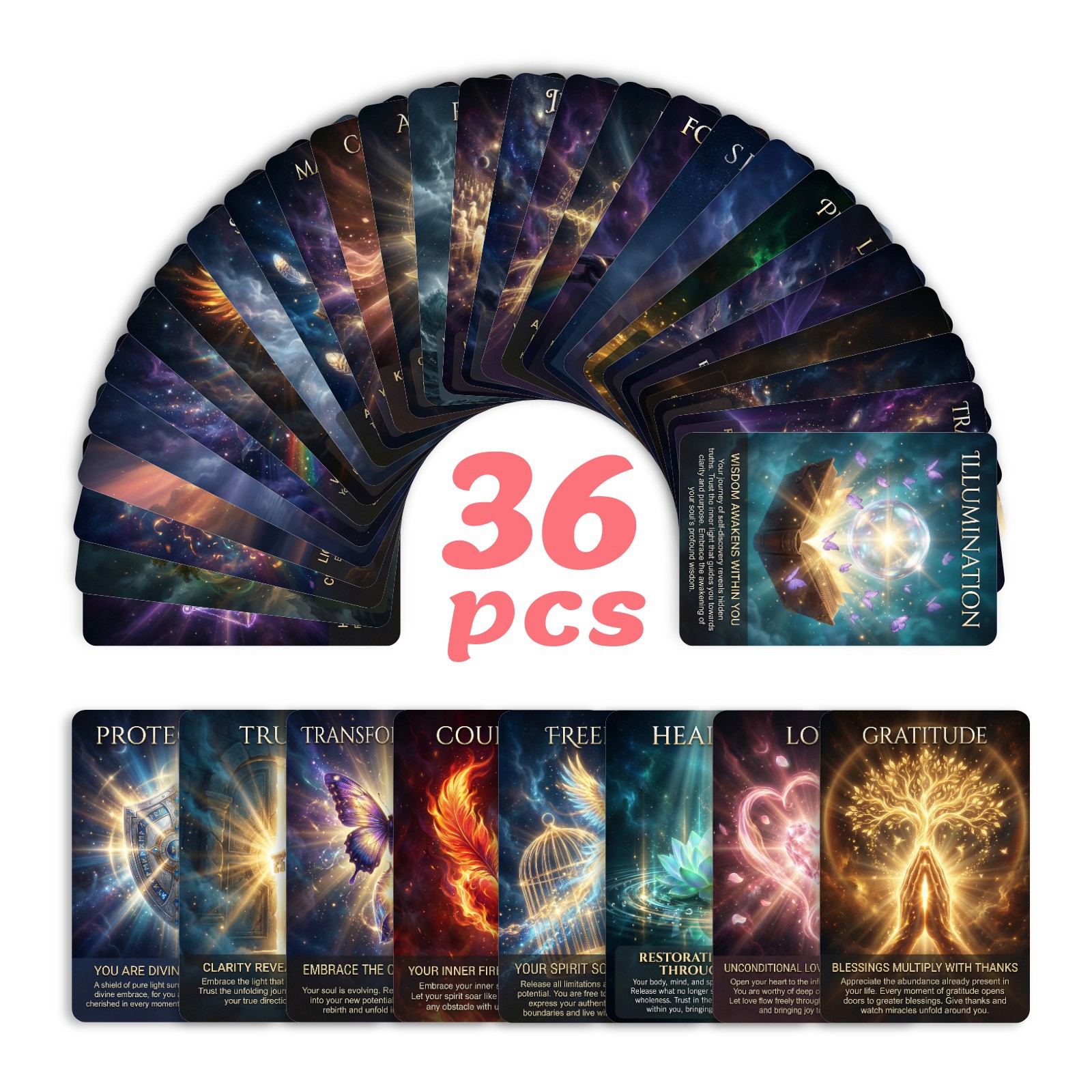 36 Cosmic Oracle Cards, Cross-Border Journey of the Soul, Goddess Wisdom Oracle, Inner Peace Inspirational Cards, in Stock