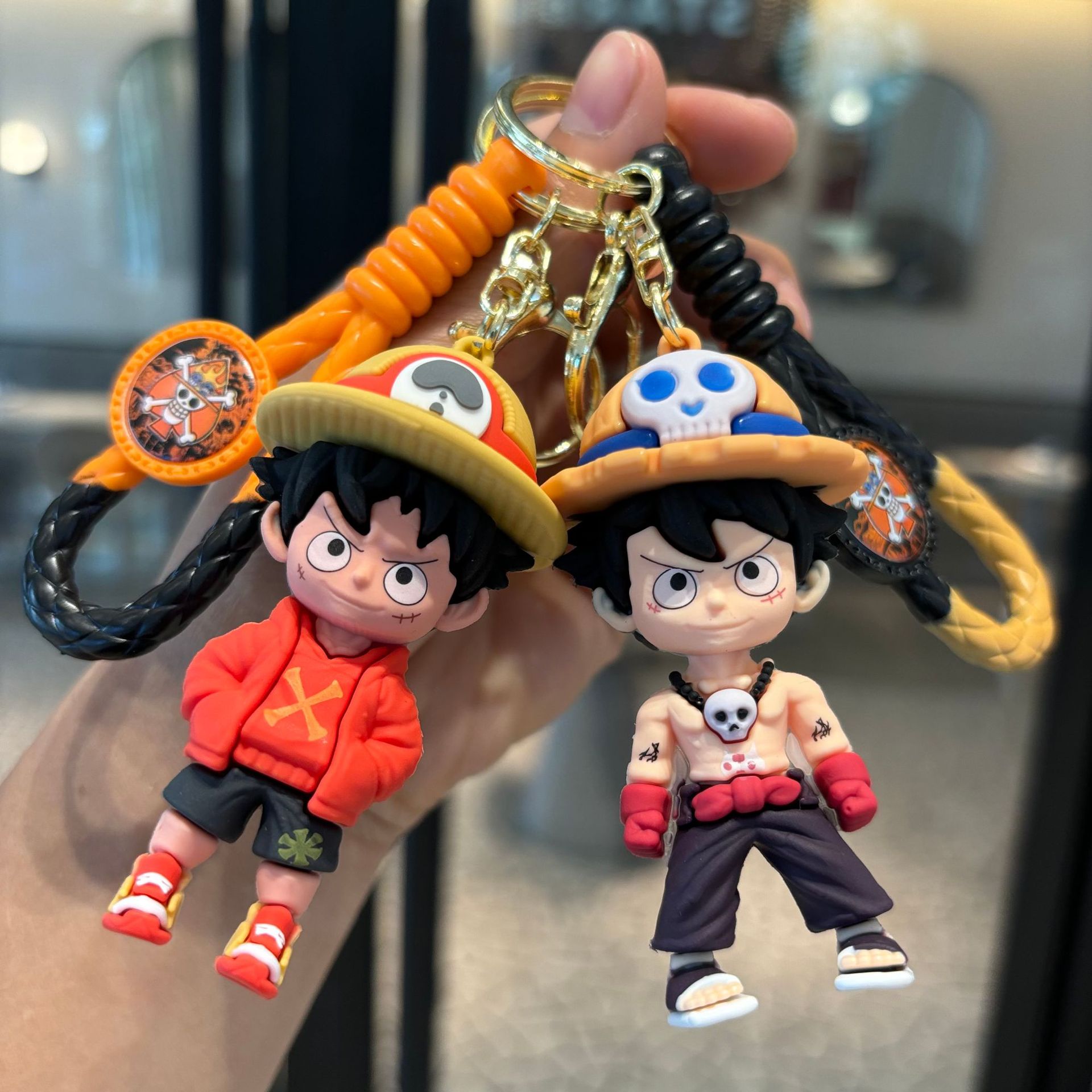 Cartoon Fashion One Piece Keychain Pendant PVC Doll Key Chain Car Bag Pendant Cute Small Gift
