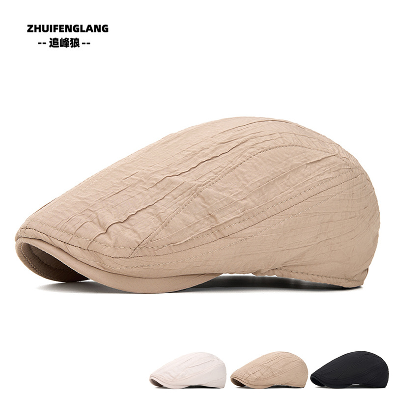 Pleated New Style Beret for Women, Spring and Summer Fashion Baseball Cap, Versatile Newsboy Cap, Korean Style Sweet and Elegant Forward Cap