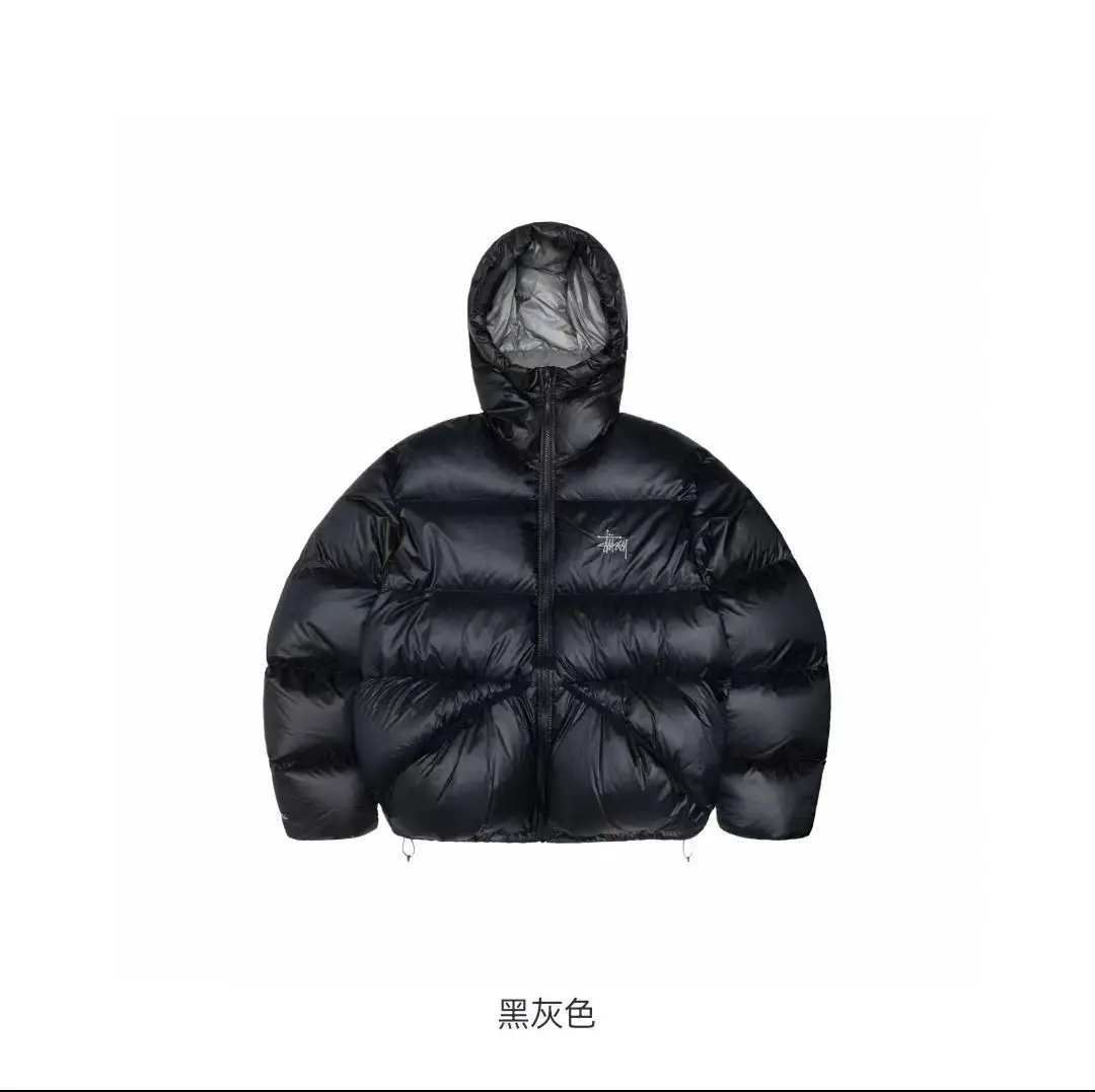 跨境高品 STU美式90白鸭绒保暖连帽面包羽绒服情侣宽松时尚外套潮