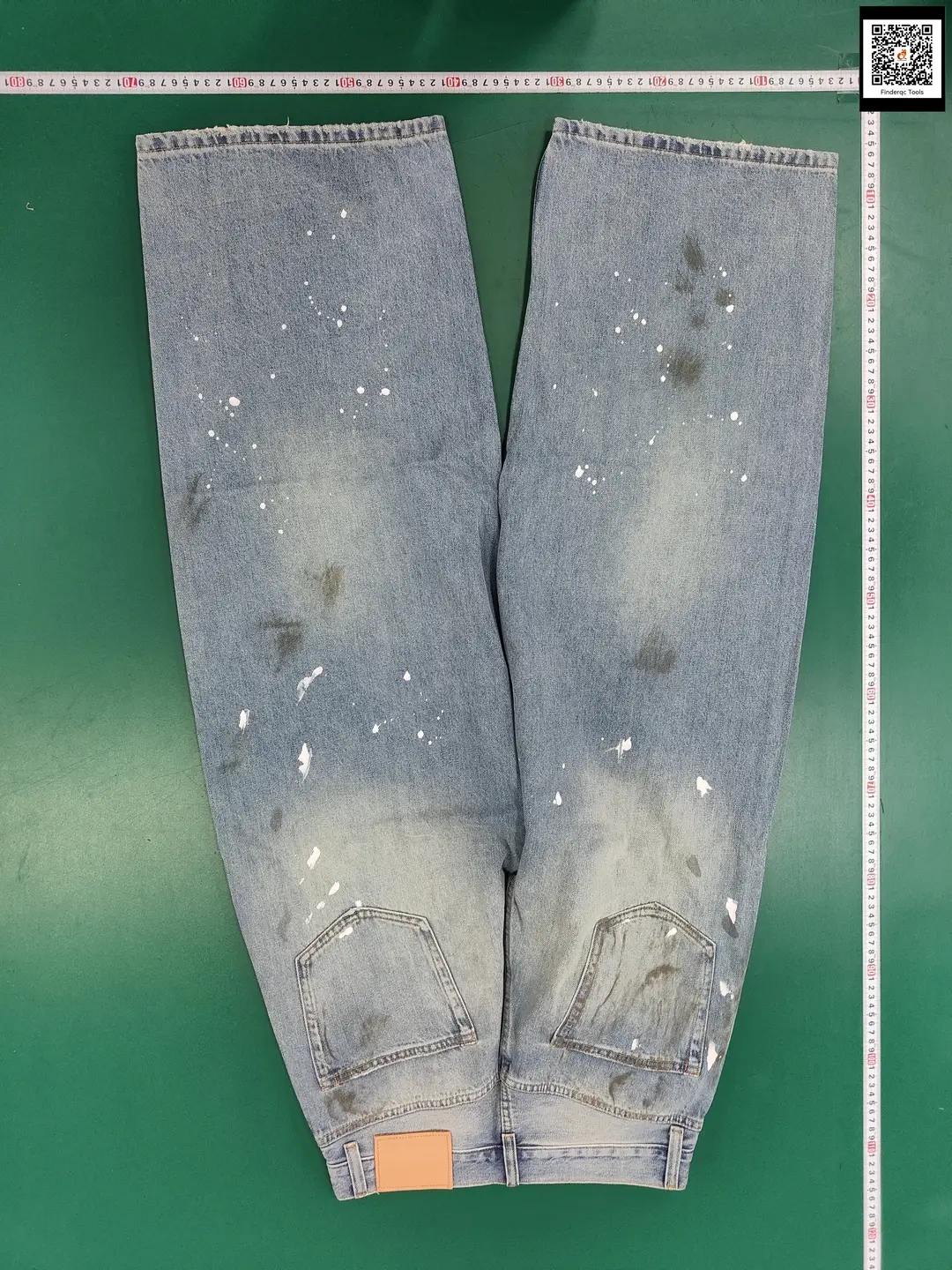 【Bound2] Self-Paint Graffiti Distressed Baggy Wide Legs Denim