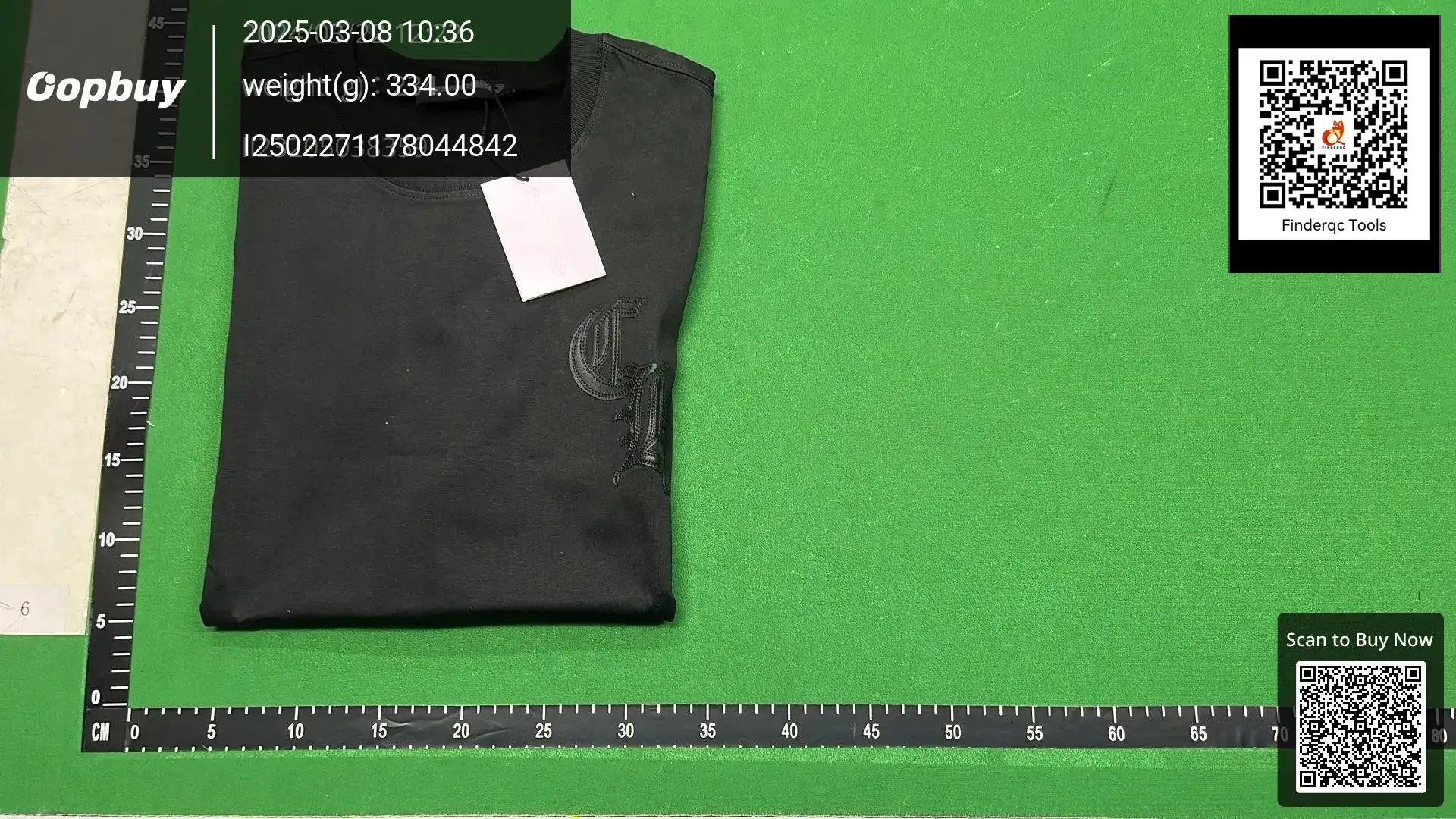 Black Cotton Short Sleeve T-Shirt with Geometric Logo