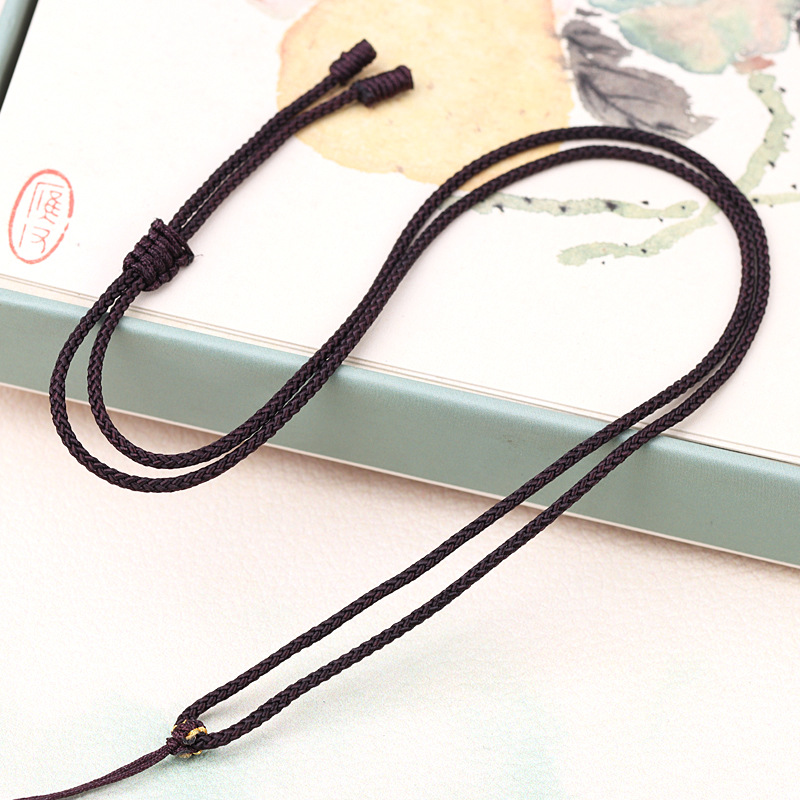 Literary pendant plain rope thin woven pendant rope flat knot straight pull Joker simple handmade necklace lanyard wholesale