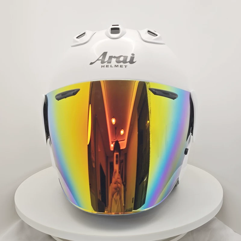 Sz-R Evo New Motorcycle Helmet Half Helmet for Men and Women, Glossy White Three-Quarter Racing Helmet Foto QC de TAOBAO na Qualit.ly