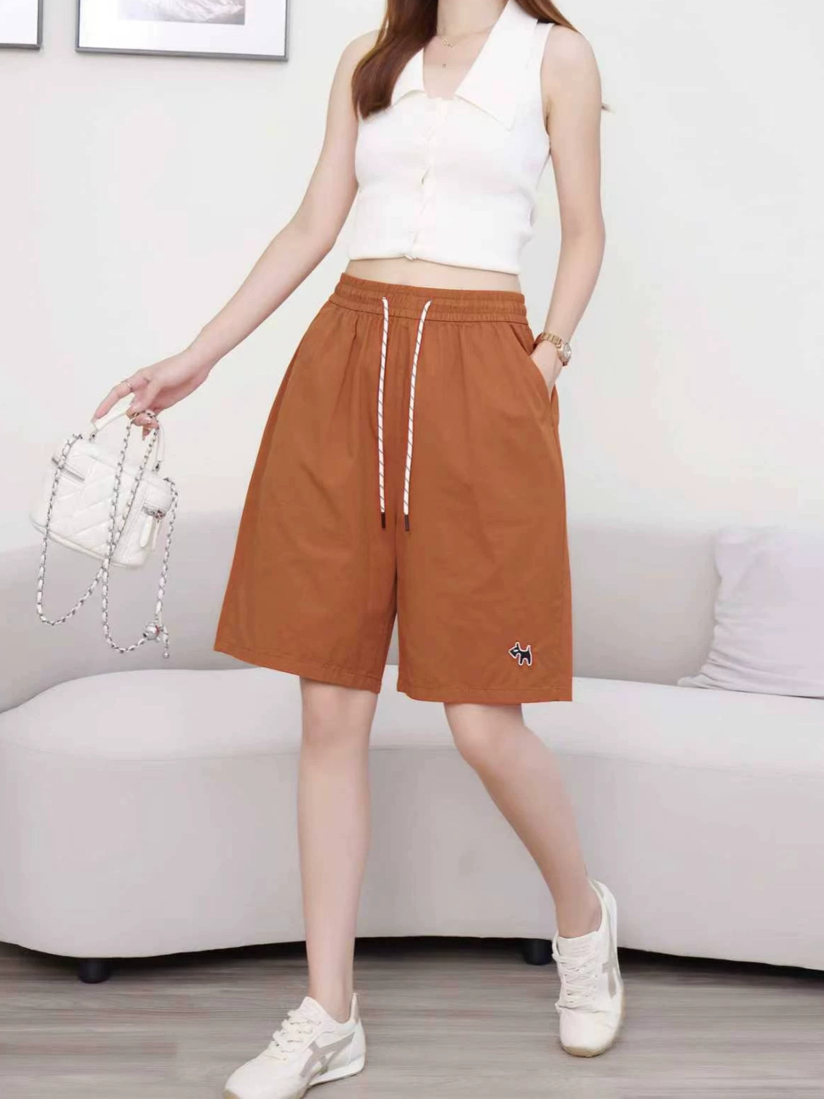Tencel Lyocell Casual Shorts for Women 2026 Summer New Style Five-Point Pants with Elastic Waist, Loose Fit, Plus Size Wide-Leg Pants