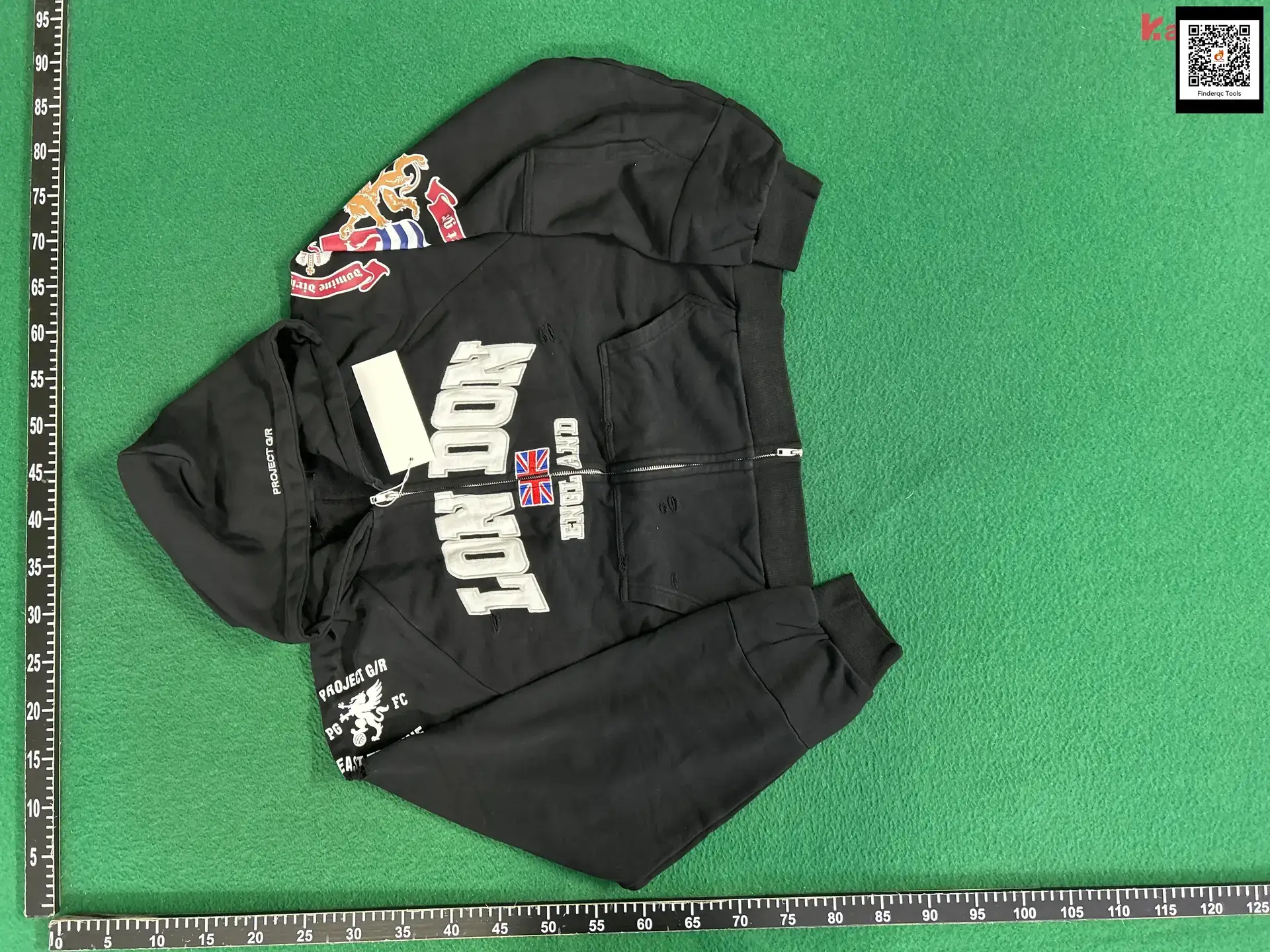Grailz Learl 25Ss Washed Deconstructed Splicing Hooded Embroidered Badge Sweatshirt Jacket for Men and Women Couples