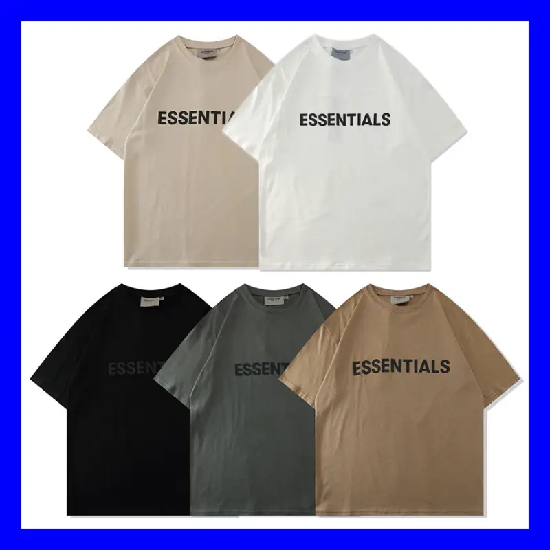 Fog Fear of God Short-Sleeved T-Shirt for Men and Women Summer Loose Cotton Essentials Trendy Brand Sweatshirt Pants