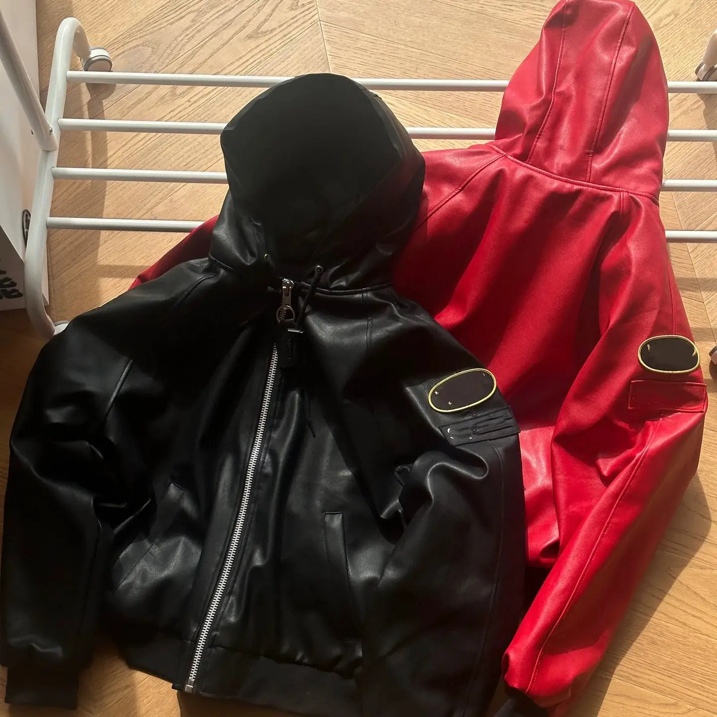 Sup Hooded Leather Jacket