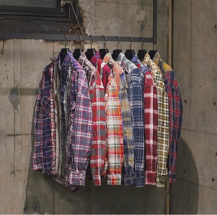 Rebuild By Needles vintage shirt vintage splicing washed and old Rocky same Vintage tide