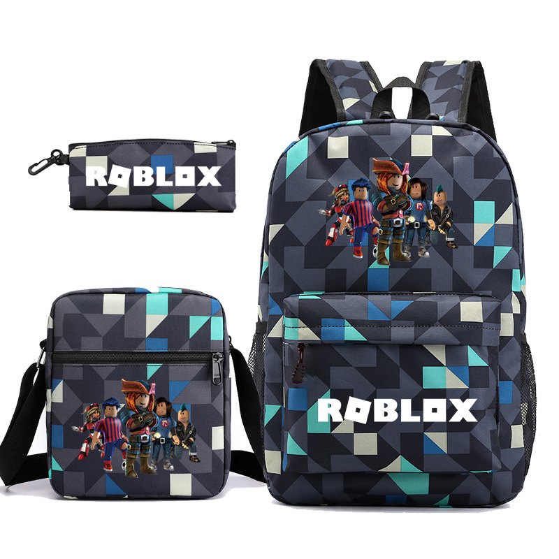 New Roblox Game Backpacks for Men and Women, Student School Bags, Small Shoulder Bags, Pencil Cases, Three-Piece Set, Laptop Bags in Stock