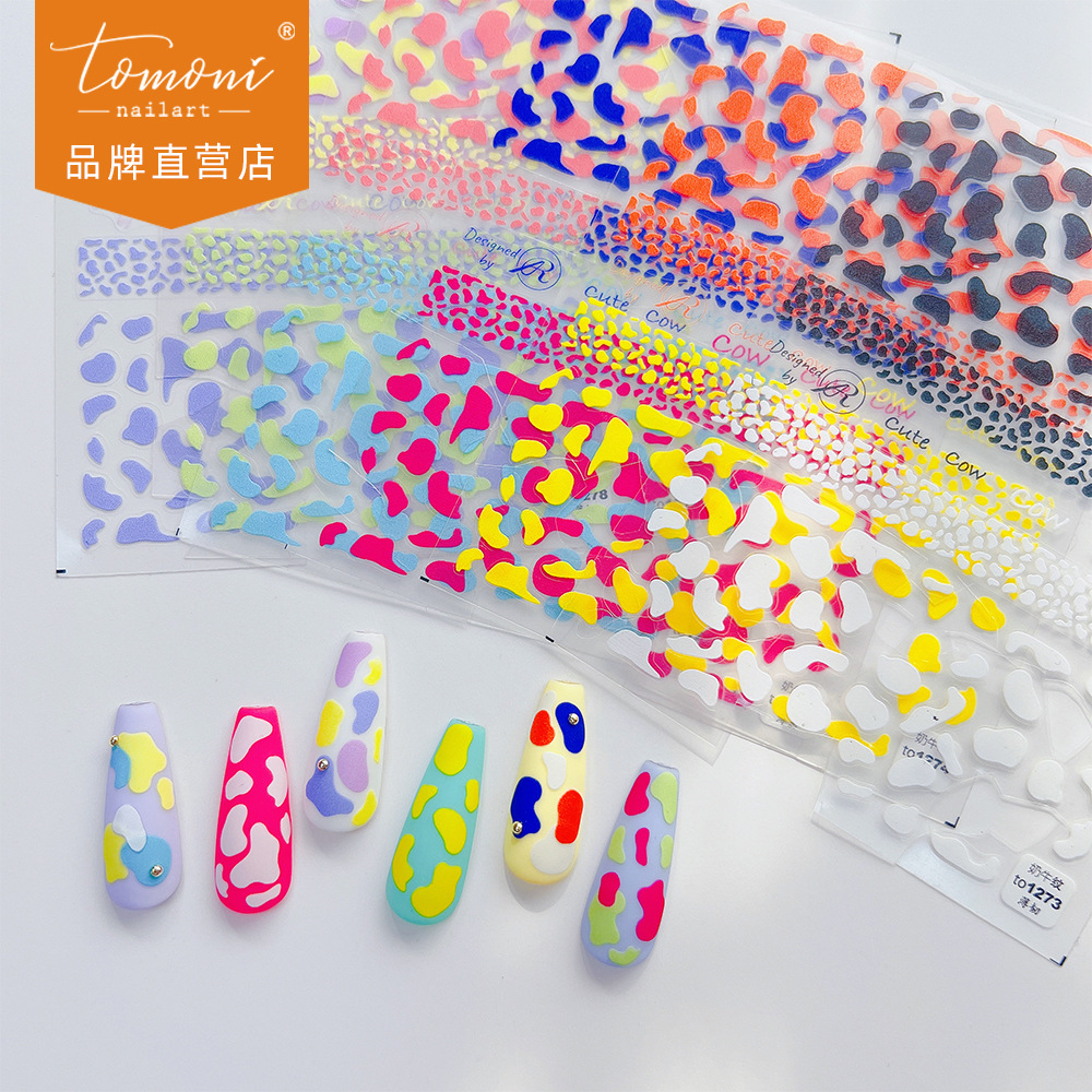 tomoni thin tough nail art sticker love Rao cooperation 5D cute nail sticker dairy nail art jewelry wholesale
