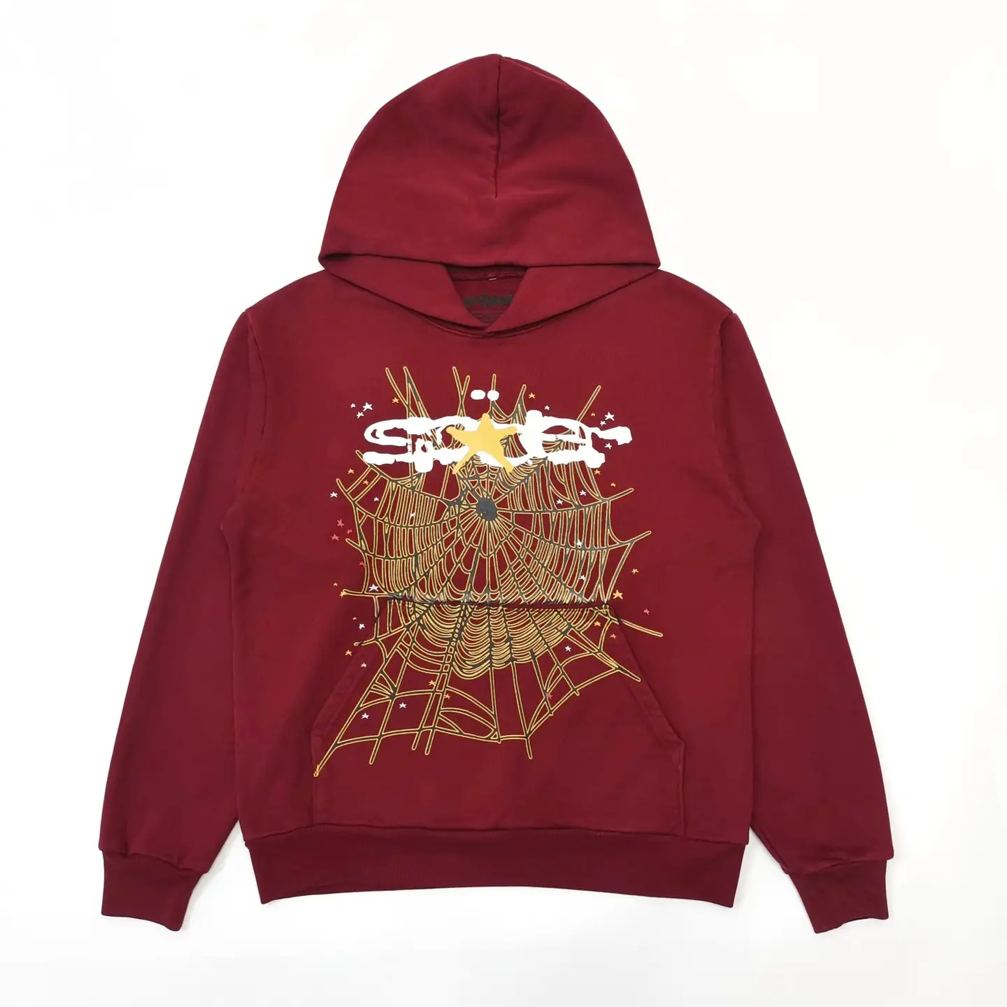 Sp5Der Starfish Spider Web Hooded Sweatshirt American High Street Retro Hoodie