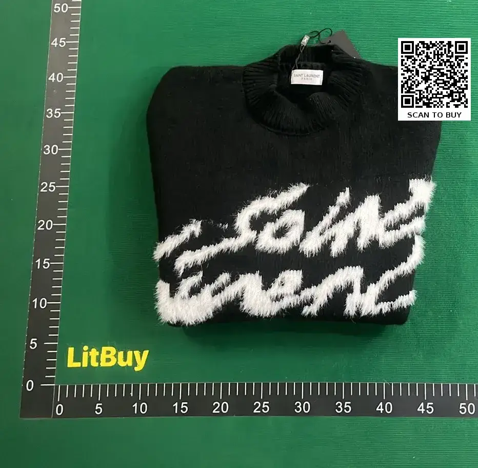 Saint Laurent Paris Black White Logo Sweater