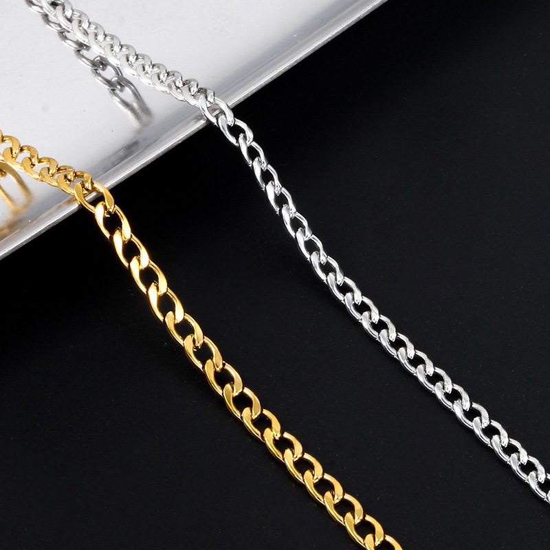 Stainless steel NK chain 1:1 chain vacuum furnace inner plating golden chain DIY necklace bracelet Cuban chain fashion chain