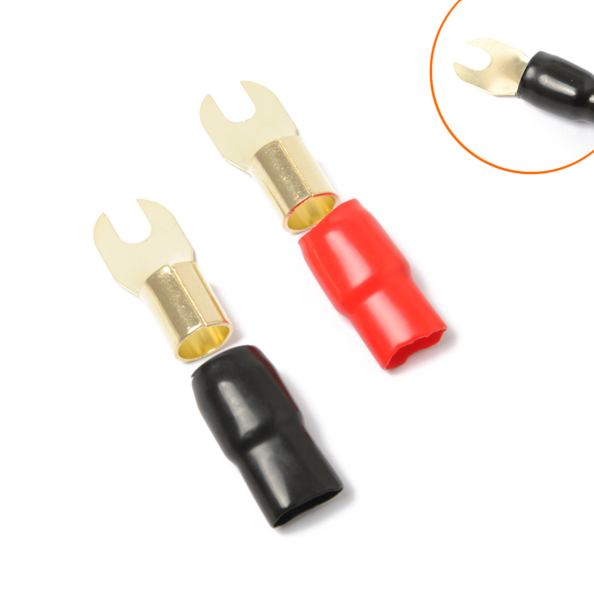 Wholesale cross-border best seller car audio modification round brass wiring terminal 0GA suit (one pair)