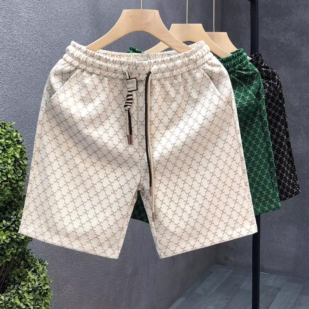 Light Luxury Casual Shorts Men's Summer High-end Pants Fashionable All-match Five-point Pants Men's Beach Straight Large Pants