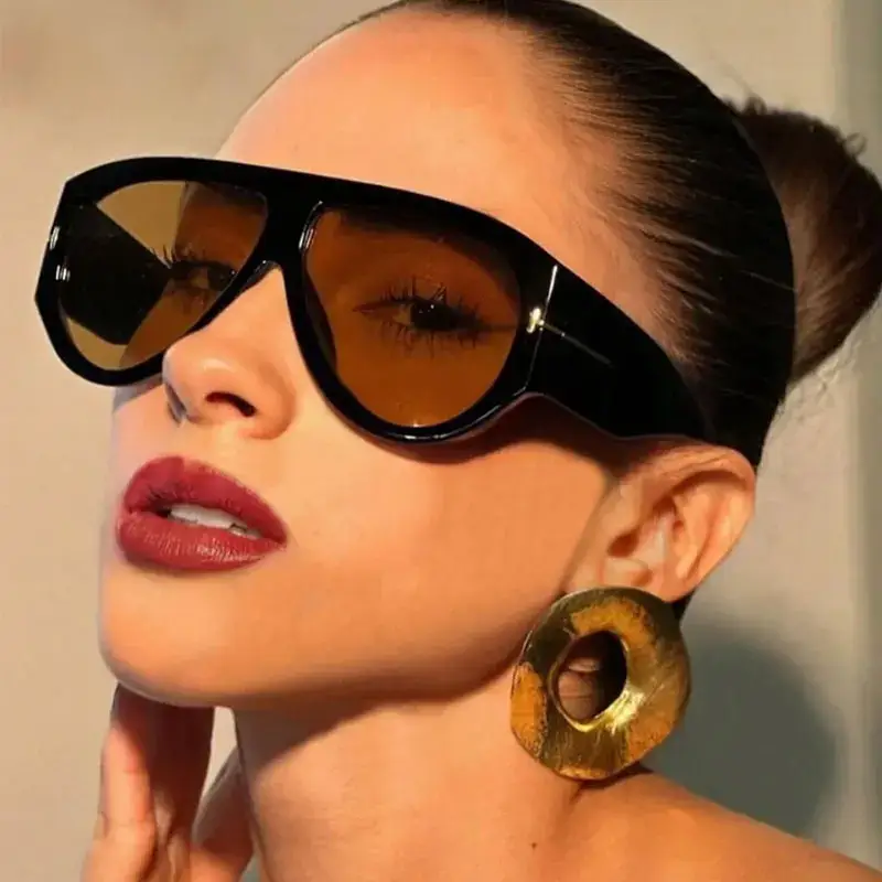 Large-frame sunglasses European and American high-level aviator glasses Internet-famous personalized retro UV-resistant cross-border sunglasses for women
