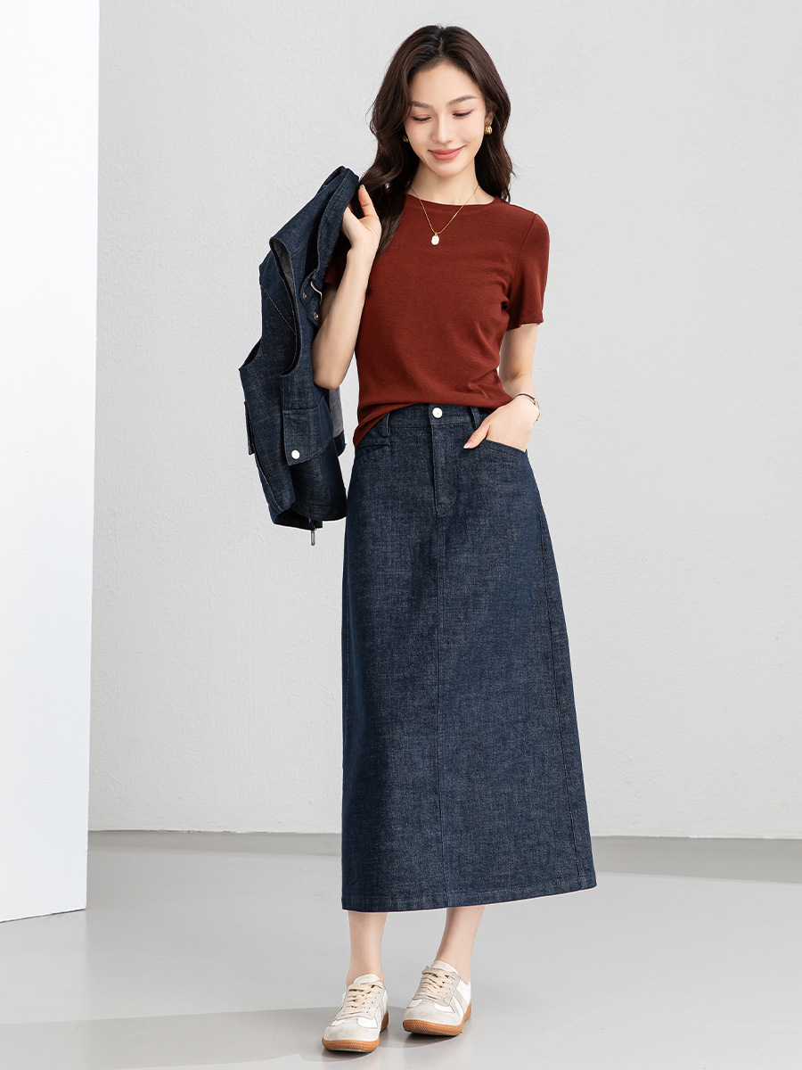 Xingge Old Money Style Sleeveless Denim Vest Jacket for Women Early Spring 2026 New Slimming Skirt Set