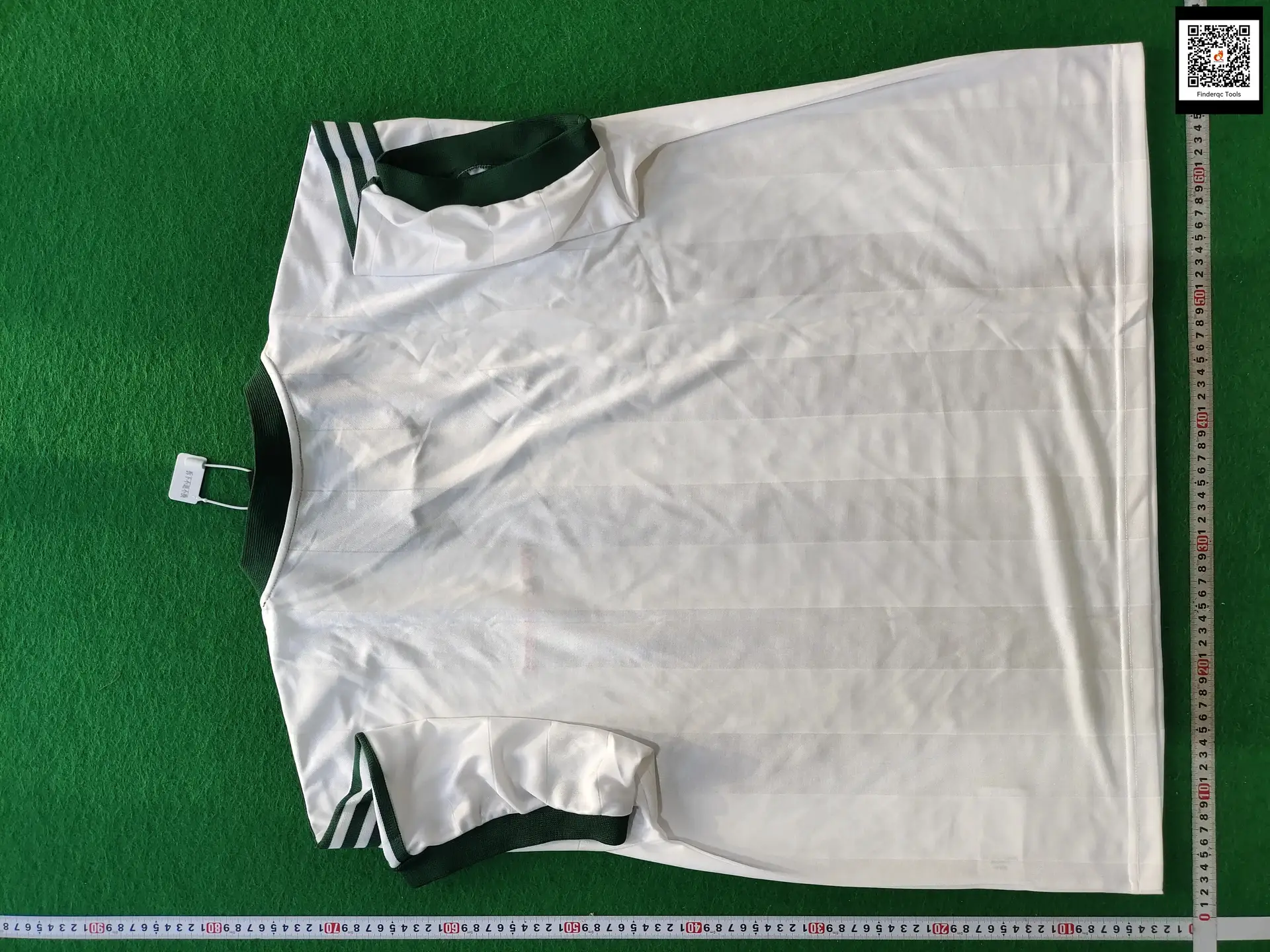 White and green striped short-sleeve jersey