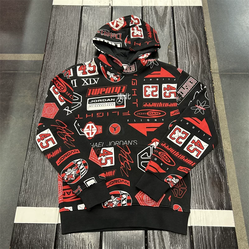 Air Jordan Aj Men's Sports and Leisure Patterned Fashionable Classic Knitted Hooded Sweatshirt Hm7255-010 Foto QC de TAOBAO na Qualit.ly