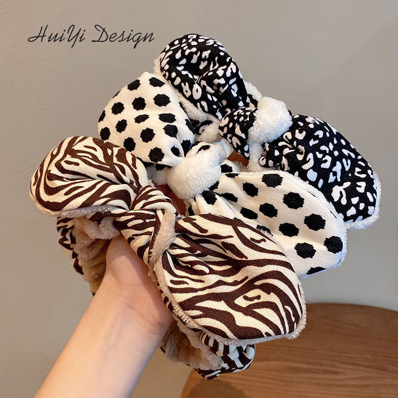 Internet Celebrity Leopard Face Wash Hair Band Women's Headdress Small Fresh and Sweet Mori Girl's Personality Spot Makeup Mask Hair Band