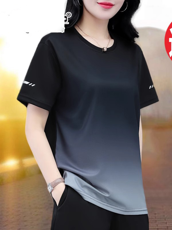 Ice Silk Quick-Drying Short-Sleeved T-Shirt Women's Top Summer 2026 New Running Fitness Sports Suit High-Elastic Yoga Wear
