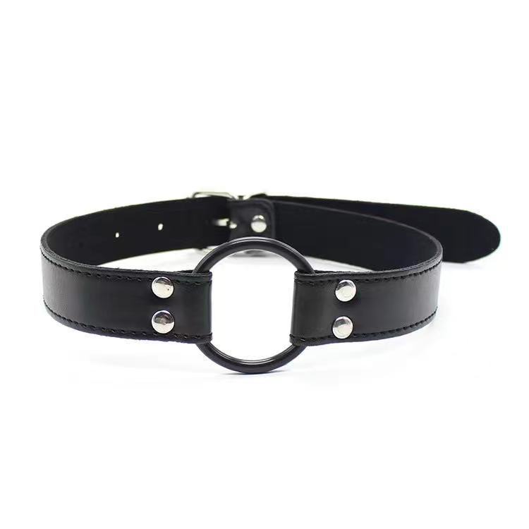 Amazon adult sexy leather ring mouth plug female flirting binding mouth plug toy SM sex products wholesale