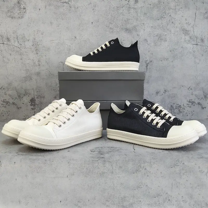 Ro Shoes Men's Low-Top Shoes Women's Casual Canvas Shoes Easiest for match K-style White Shoes Fashion Couple Flats Thick-Soled Sneakers