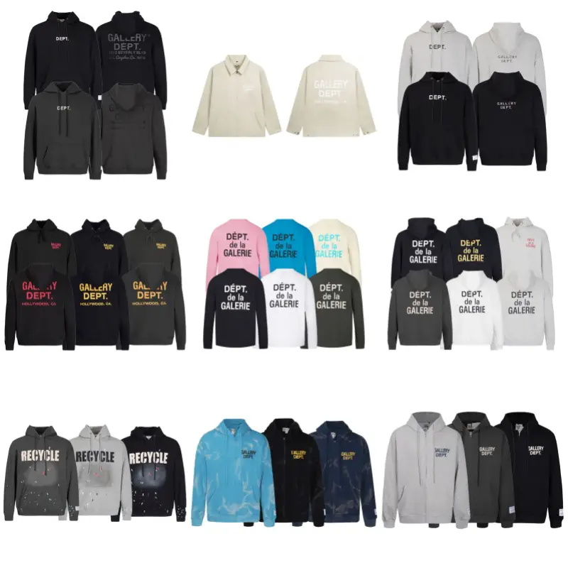 Cross-border foreign trade GALLERY full range of classic letters LOGO camouflage printing loose couple sweater zipper jacket