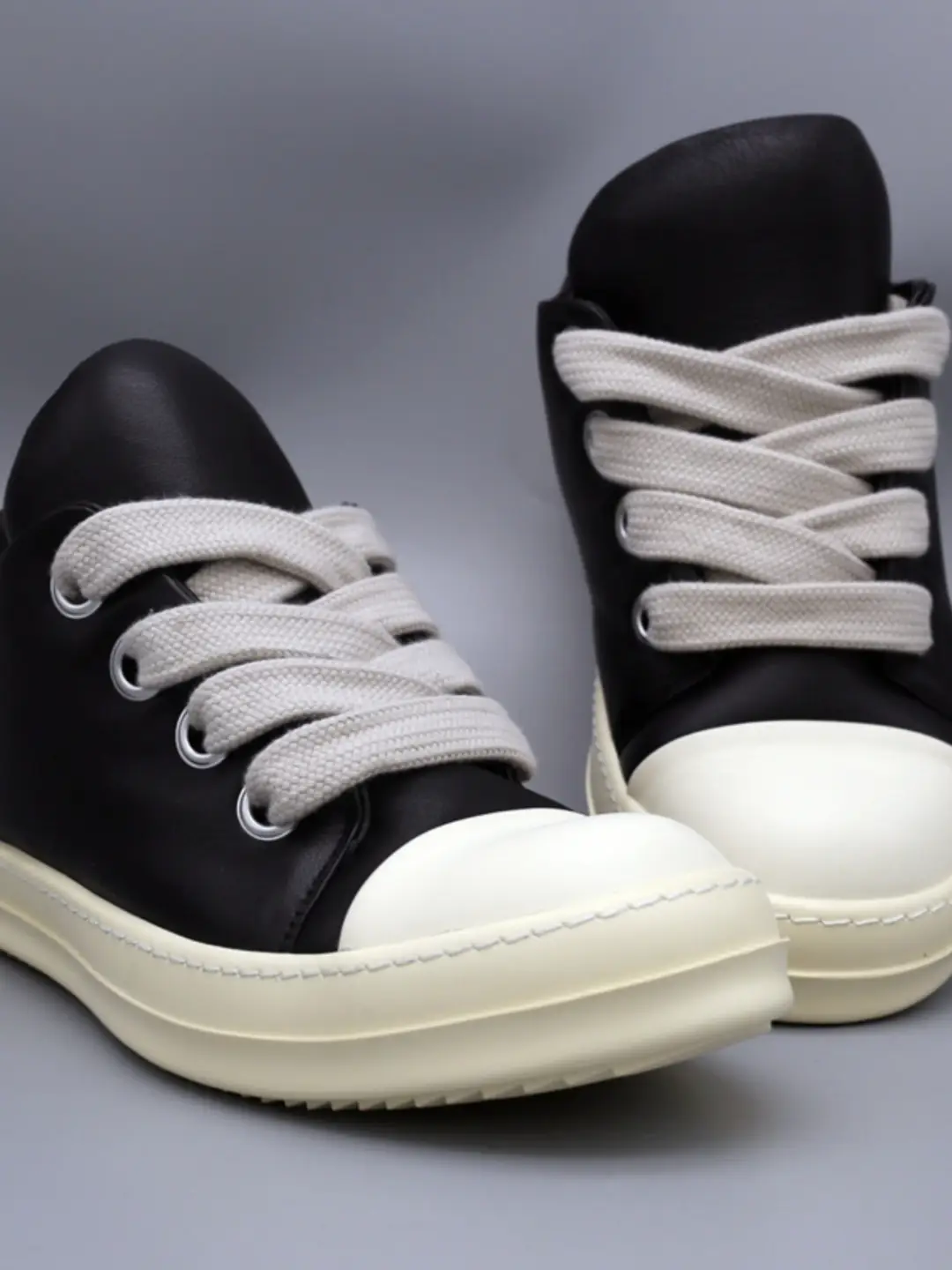 Thick Shoelaces R Chubby Bread Shoes 0 Low Ankle Fashion Sponge Platform Shoes Thick Sole Heightening Goatskin Trendy Men's Shoes Street Fashion Men and Women
