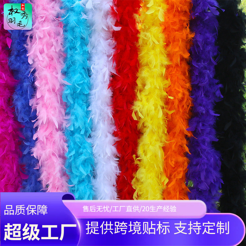 Factory direct encryption thickened fire piece feather strip turkey feather diy feather clothing window wedding decoration accessories