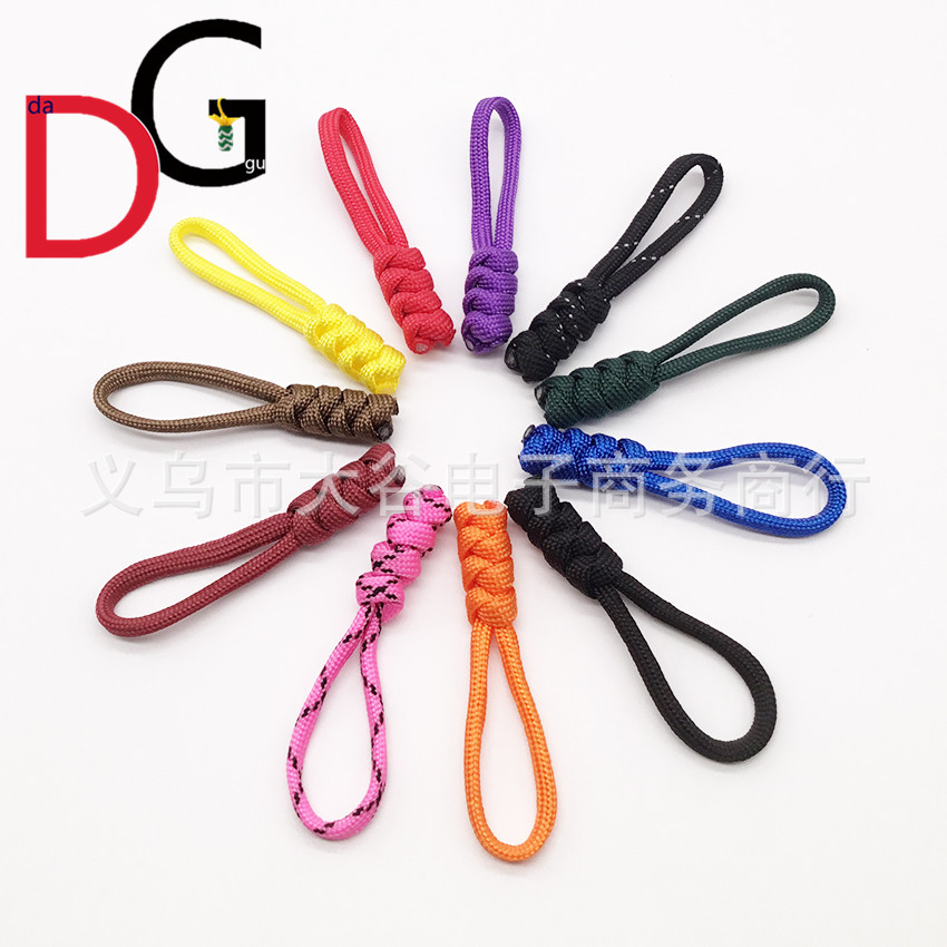 Outdoor Luggage Backpack Paracord Braided Wheat Ear Slider Lanyard Travel Bag School Bag Tail Rope Pull Tab Miu Lanyard